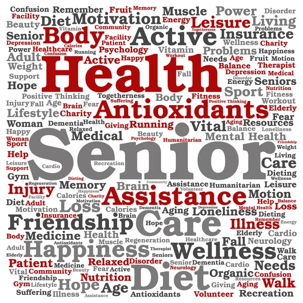 Senior health word cloud