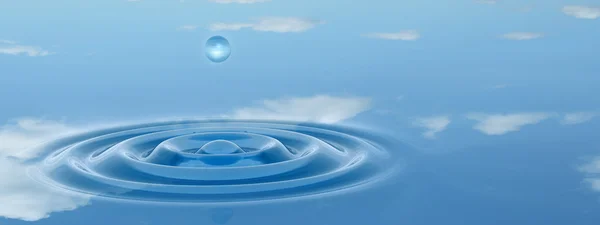 Liquid drop falling in water