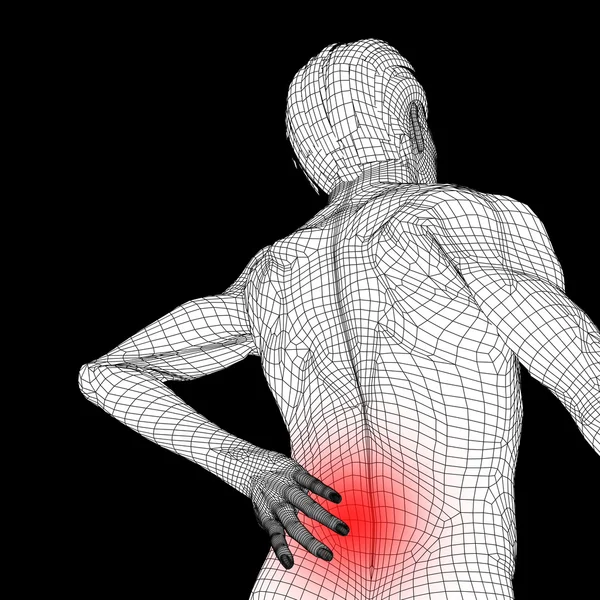 Human with back pain