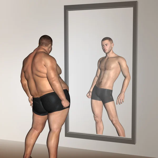 Overweight vs slim man