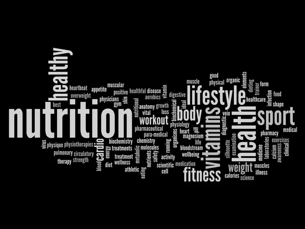 Nutrition and health word cloud