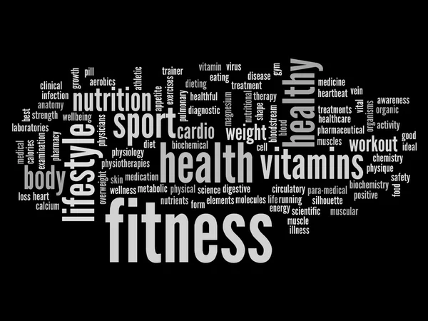 Conceptual abstract fitness and health word cloud