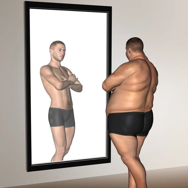 Fat overweight vs slim fit man