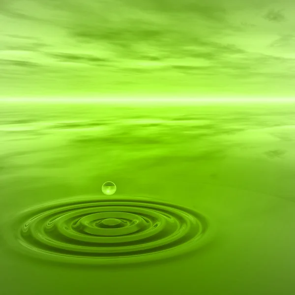 Conceptual green liquid drop