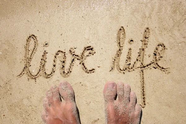 Live life   Written in Sand on Beach