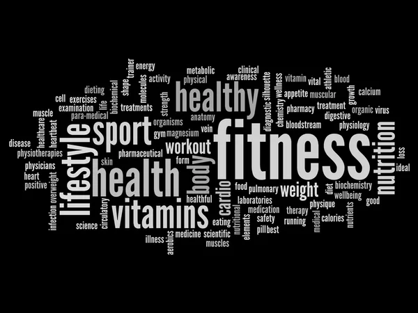 Fitness and health word cloud
