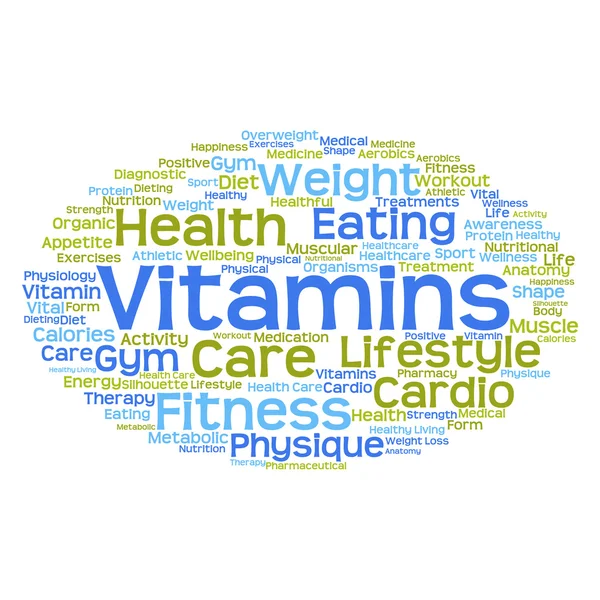 Concept or conceptual abstract health word cloud or wordcloud on white background