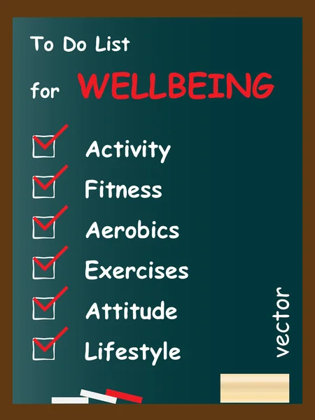 Wellbeing to do list on blackboard