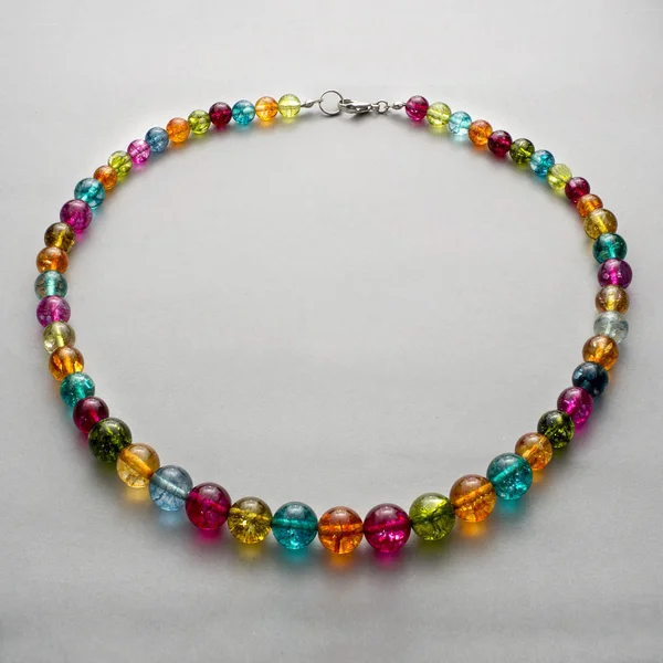 Handmade necklace made of colorful beads