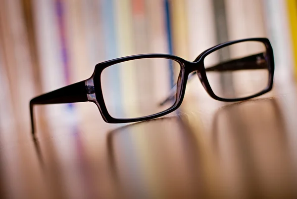 Close up Eyeglasses on Wooden Table