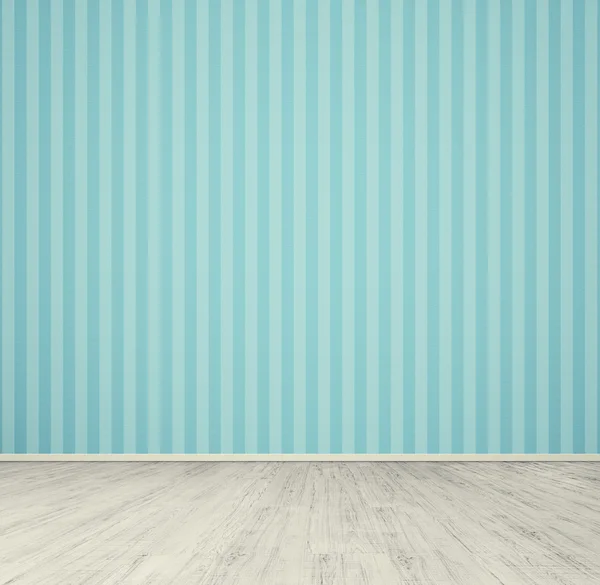 Empty room with blue wallpaper