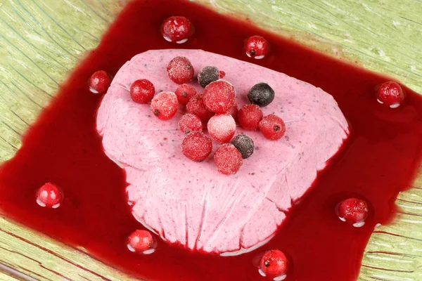 Heart shaped wild berries bavarian cream