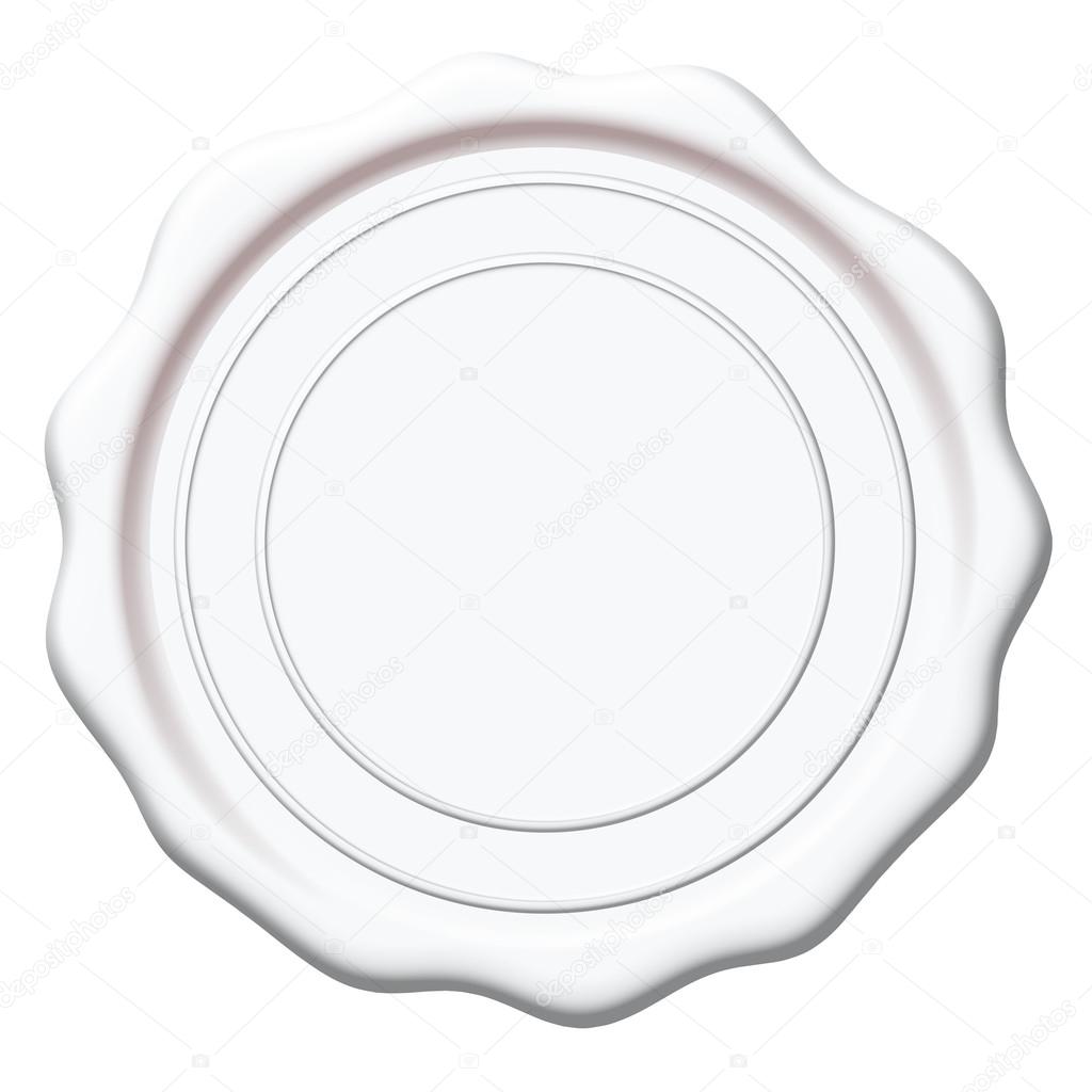Illustration of blank wax seal on white background — Stock Photo
