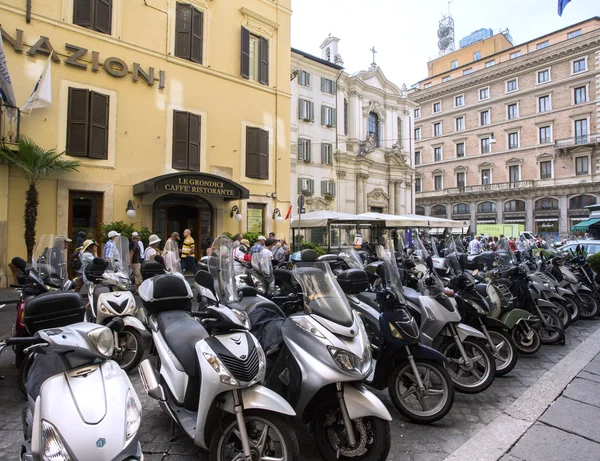 Motorcycles in streets of Rome