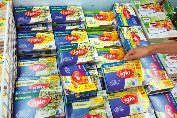 Iglo food Packages in Freezer
