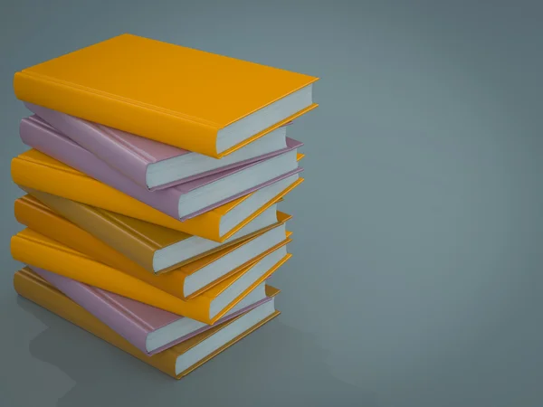 Empty colored books mockup template. High resolution.