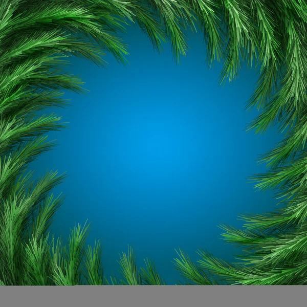 Christmas green  framework isolated on blue background