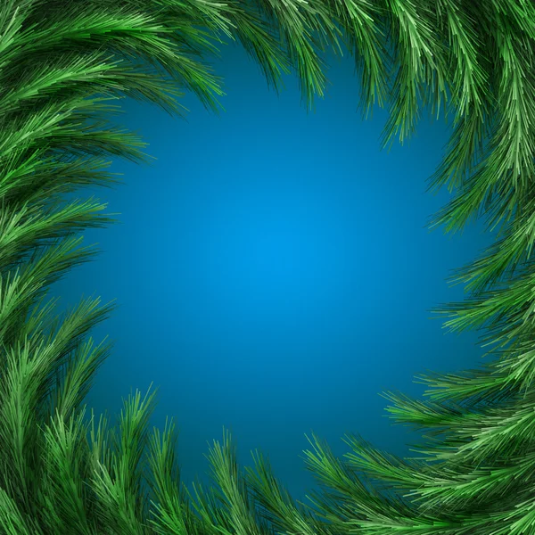 Christmas green  framework isolated on blue background