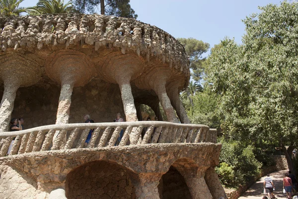 Architectural masterpieces of Antoni Gaudi in Guell park attract