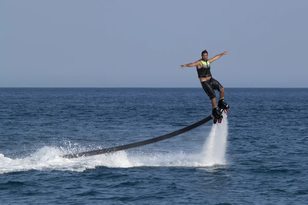 Unidentified Turkish man hovered above the water