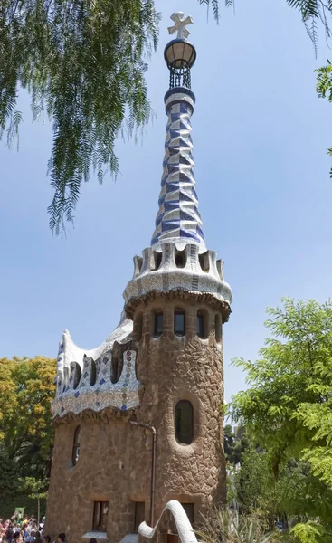 Architectural masterpieces of Antoni Gaudi in Guell park attract