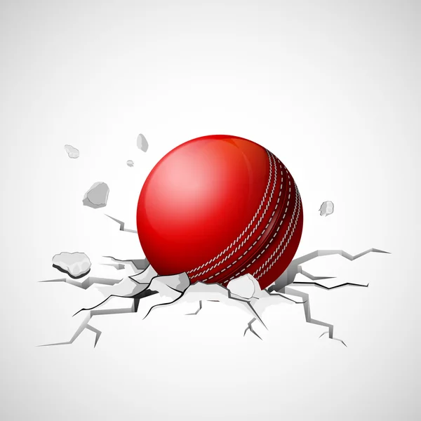 Cricket ball falling on ground making crack