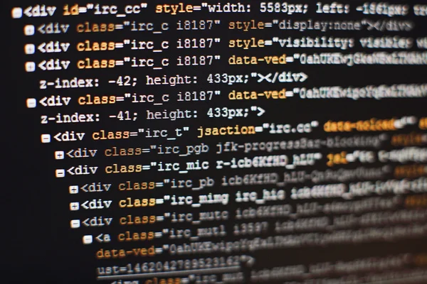 软件开发人员的编程代码。抽象的计算机脚本代