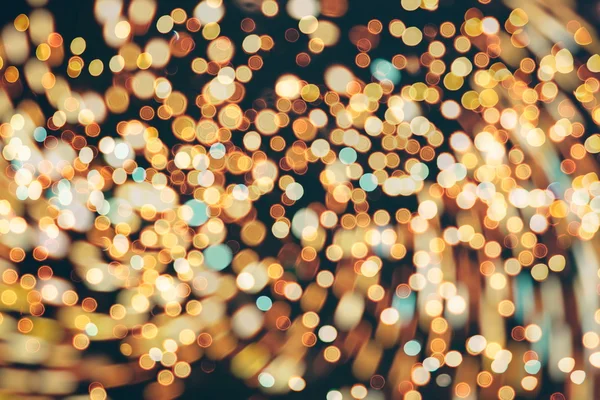 Festive Background With Natural Bokeh And Bright Golden Lights. Vintage Magic Background With Color