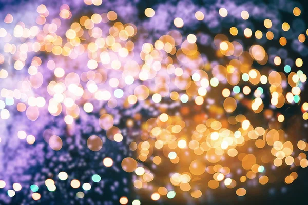 Festive Background With Natural Bokeh And Bright Golden Lights. Vintage Magic Background With Color