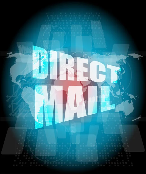Direct mail word on digital touch screen
