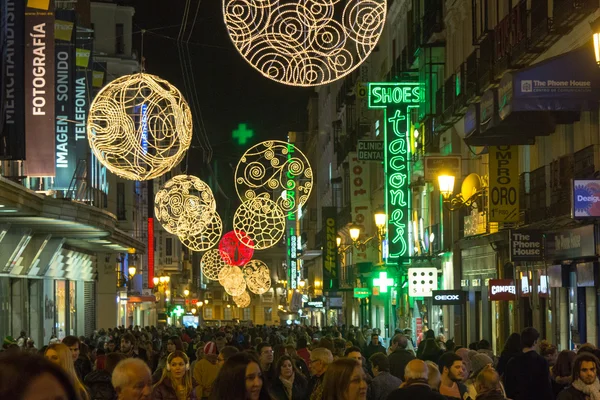 MADRID,SPAIN - DECEMBER 18: The streets of Madrid are filled wit