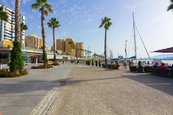 Modern leisure area in the port of Malaga, Spain