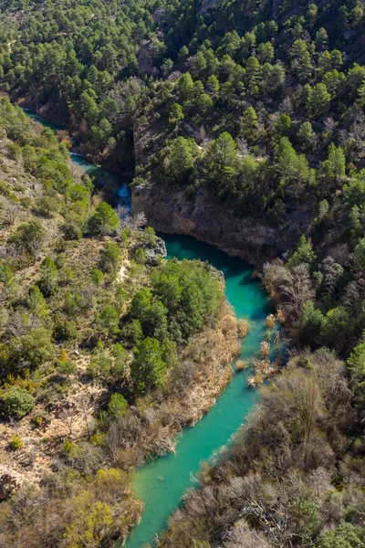 Jucar quiet river, runs from deep mountains in Cuenca, Spain