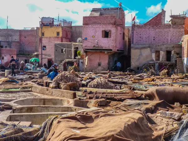 Tannery tanks in Marrakech Morocco