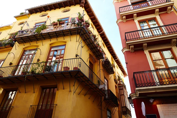 Valencia barrio del Carmen street facades Spain