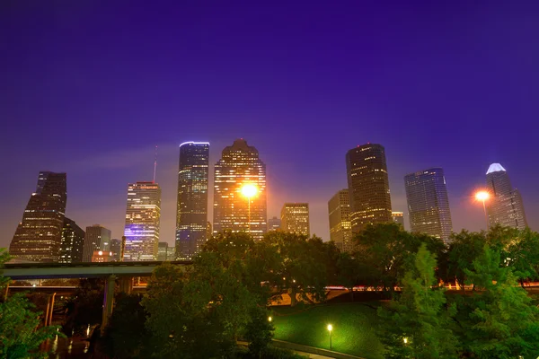 Houston skyline west view sunset Texas US