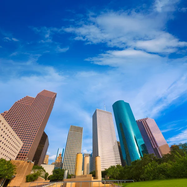 Houston skyline from Tranquility Park Texas US