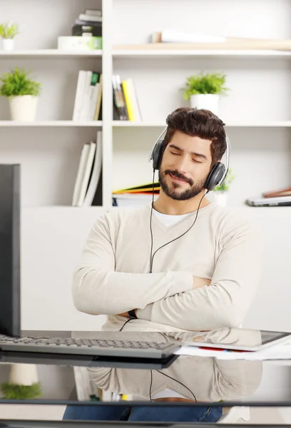 Dreamy professional with headphone