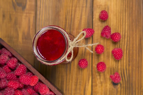 Raspberries and raspberry jam