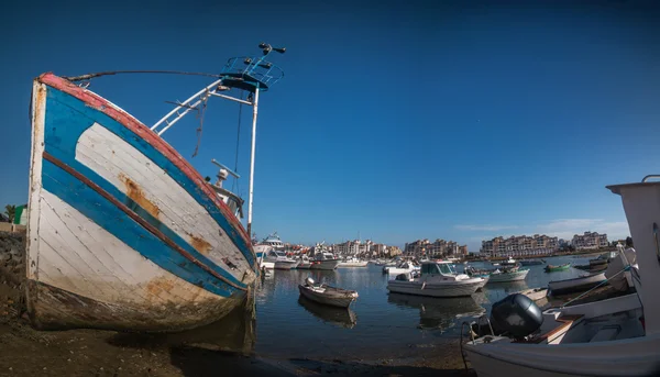 Traditional fishing boats on the shore