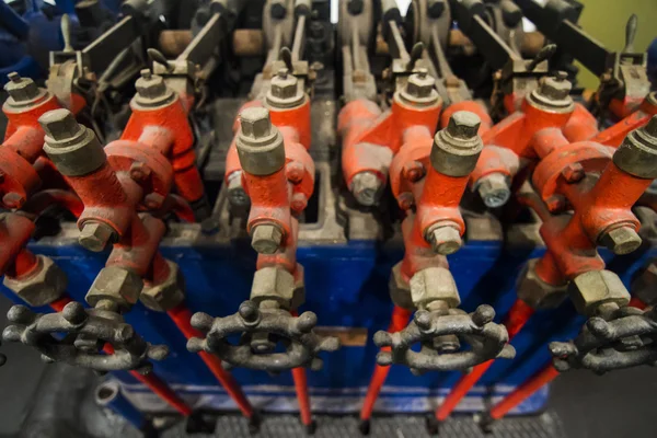 Various valves on a olive oil factory