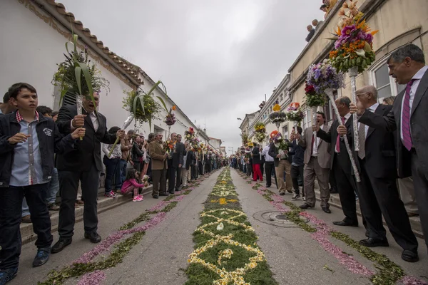 Traditional religious procession of the flower torches