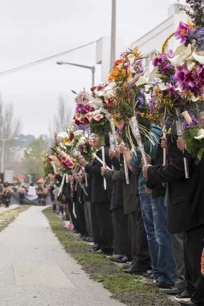 Traditional religious procession of the flower torches