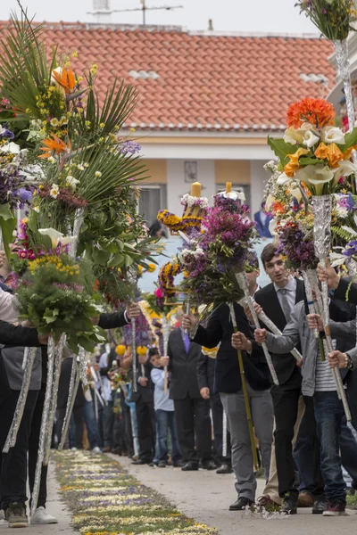 Traditional religious procession of the flower torches