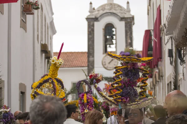 Traditional religious procession of the flower torches