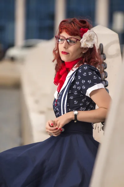 Woman in vintage style clothing