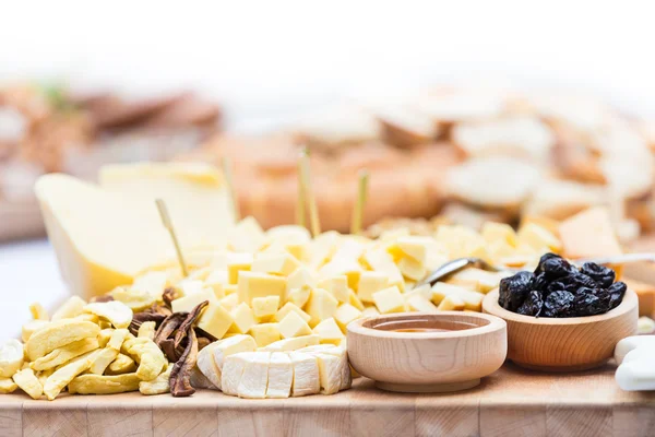 Cheese Plate with Dried Fruit and Honey