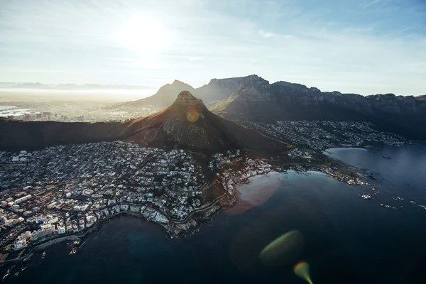 Aerial view of cape town city with devil\'s peak