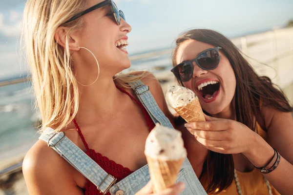 Best friends having ice cream together
