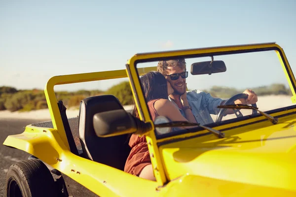 Romantic young couple on road trip